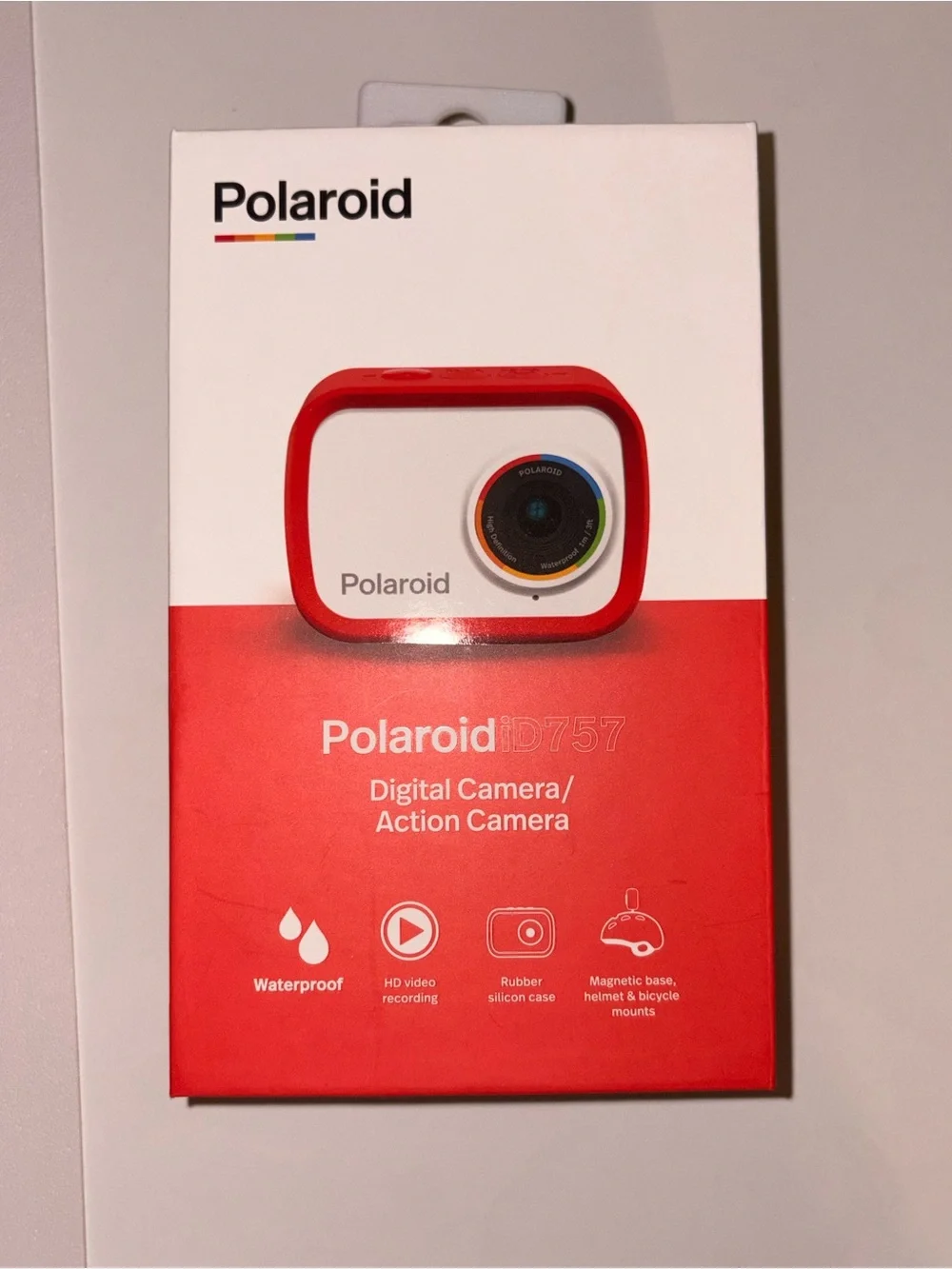 Polaroid iD757 Red and White Digital Action Camera